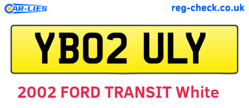 YB02ULY are the vehicle registration plates.