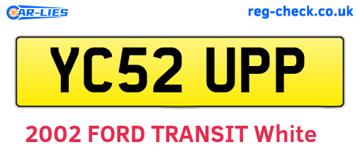 YC52UPP are the vehicle registration plates.