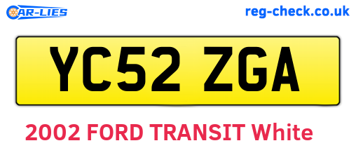 YC52ZGA are the vehicle registration plates.