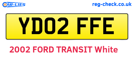 YD02FFE are the vehicle registration plates.