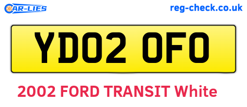 YD02OFO are the vehicle registration plates.