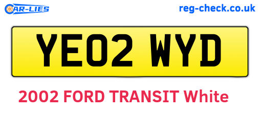 YE02WYD are the vehicle registration plates.