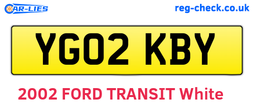 YG02KBY are the vehicle registration plates.