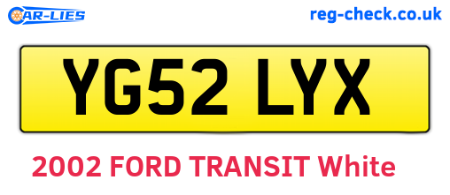 YG52LYX are the vehicle registration plates.