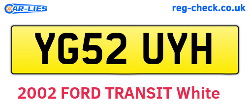 YG52UYH are the vehicle registration plates.