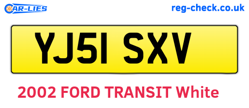 YJ51SXV are the vehicle registration plates.