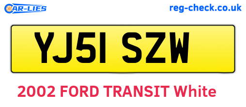 YJ51SZW are the vehicle registration plates.