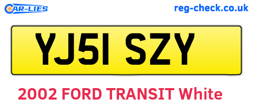 YJ51SZY are the vehicle registration plates.