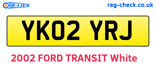 YK02YRJ are the vehicle registration plates.