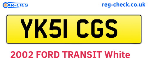 YK51CGS are the vehicle registration plates.