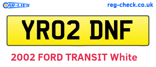 YR02DNF are the vehicle registration plates.