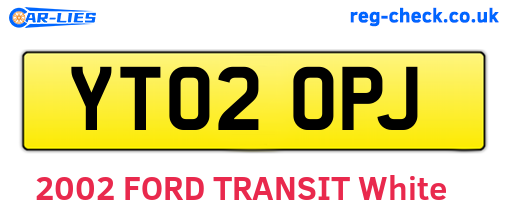 YT02OPJ are the vehicle registration plates.