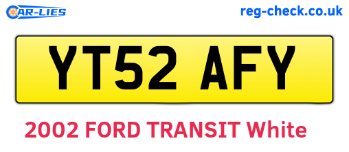 YT52AFY are the vehicle registration plates.