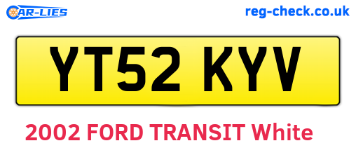 YT52KYV are the vehicle registration plates.