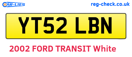 YT52LBN are the vehicle registration plates.