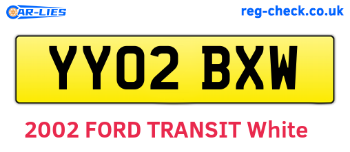 YY02BXW are the vehicle registration plates.