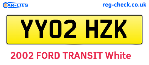 YY02HZK are the vehicle registration plates.