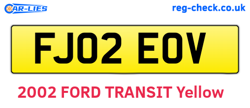 FJ02EOV are the vehicle registration plates.
