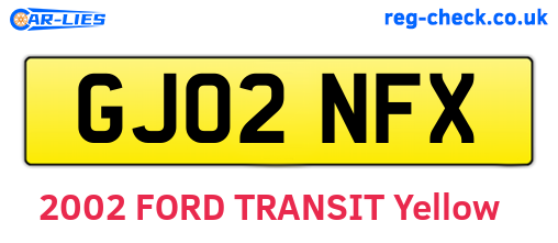 GJ02NFX are the vehicle registration plates.
