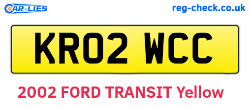 KR02WCC are the vehicle registration plates.