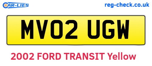 MV02UGW are the vehicle registration plates.