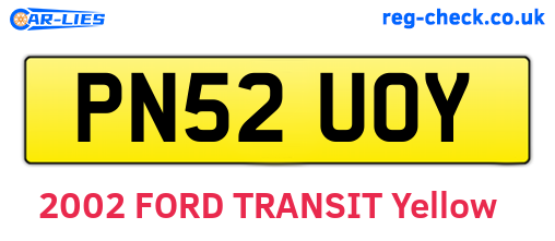 PN52UOY are the vehicle registration plates.