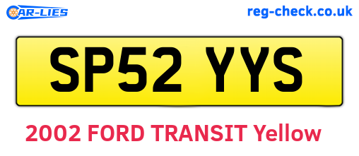 SP52YYS are the vehicle registration plates.