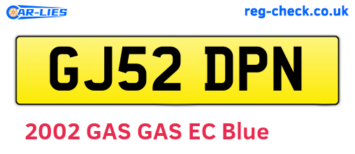 GJ52DPN are the vehicle registration plates.