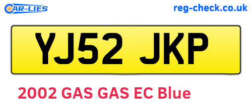 YJ52JKP are the vehicle registration plates.