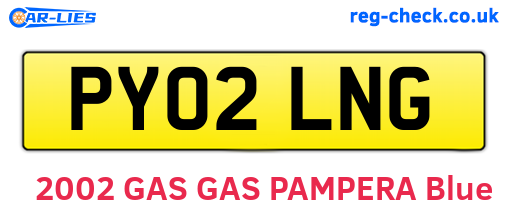 PY02LNG are the vehicle registration plates.