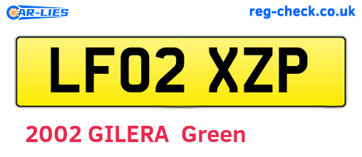 LF02XZP are the vehicle registration plates.