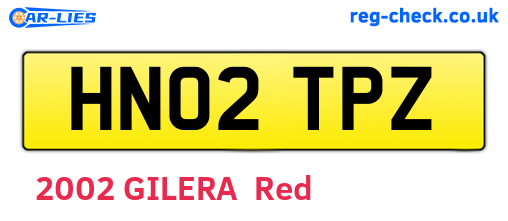 HN02TPZ are the vehicle registration plates.