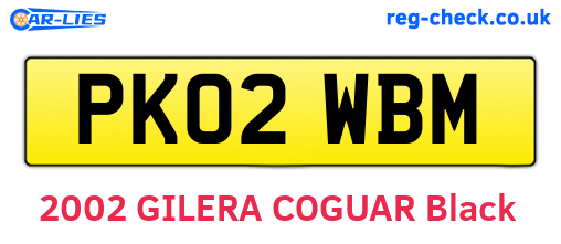 PK02WBM are the vehicle registration plates.