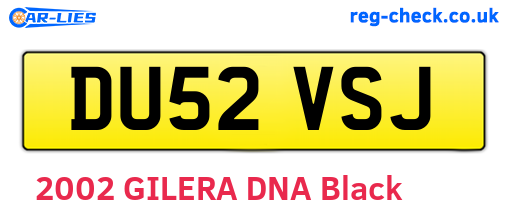 DU52VSJ are the vehicle registration plates.