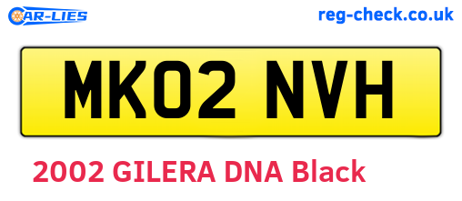 MK02NVH are the vehicle registration plates.