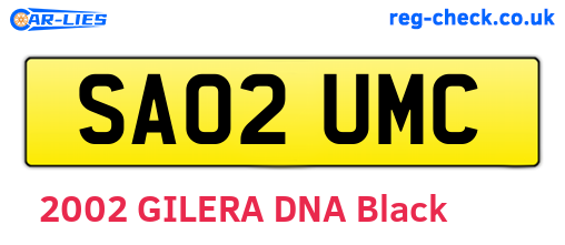 SA02UMC are the vehicle registration plates.