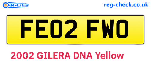 FE02FWO are the vehicle registration plates.