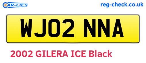WJ02NNA are the vehicle registration plates.