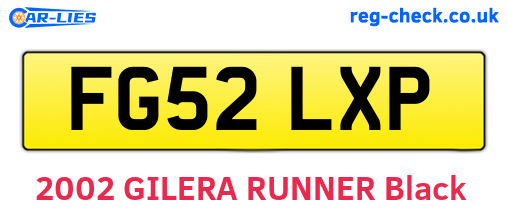 FG52LXP are the vehicle registration plates.