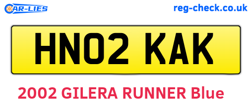 HN02KAK are the vehicle registration plates.