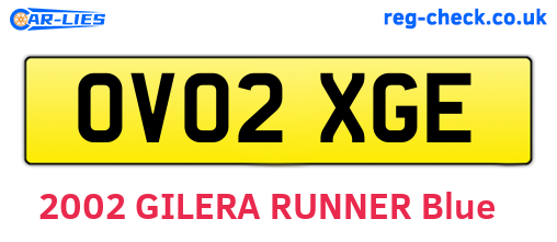 OV02XGE are the vehicle registration plates.