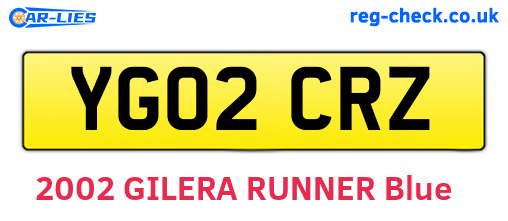 YG02CRZ are the vehicle registration plates.