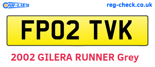 FP02TVK are the vehicle registration plates.