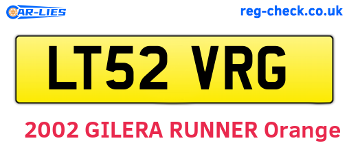 LT52VRG are the vehicle registration plates.