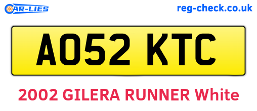 AO52KTC are the vehicle registration plates.