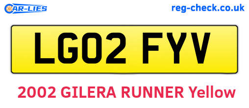 LG02FYV are the vehicle registration plates.