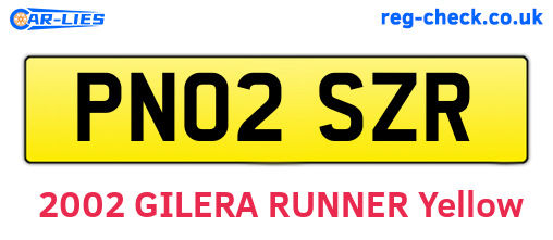 PN02SZR are the vehicle registration plates.