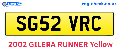 SG52VRC are the vehicle registration plates.