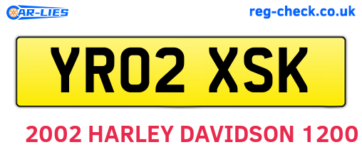 YR02XSK are the vehicle registration plates.