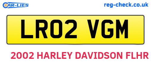 LR02VGM are the vehicle registration plates.